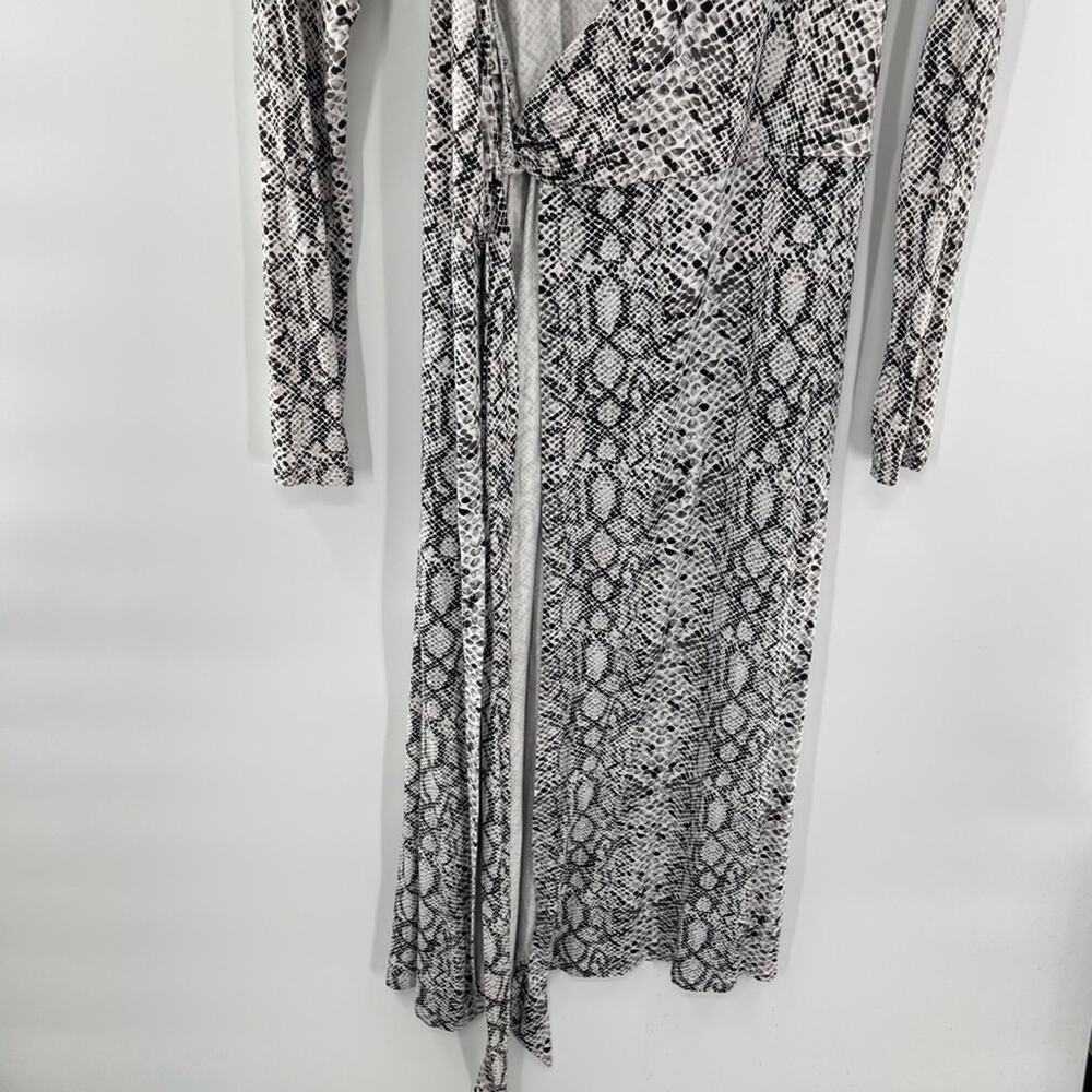 Good American The Runaround Snakeskin Print Wrap Dress Midi Size XS Mobwife - Picture 8 of 11